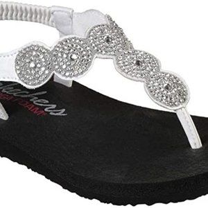 Skechers Women's Meditation-Stars & Sparkle-Circular Rhinestone Slingback SIZE 8